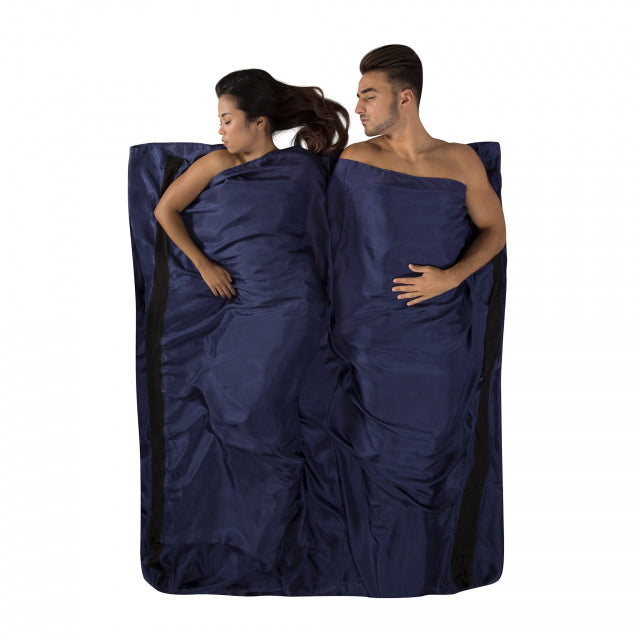 Sea to Summit Premium Silk Travel Liner - Mummy with Hood Navy Blue
