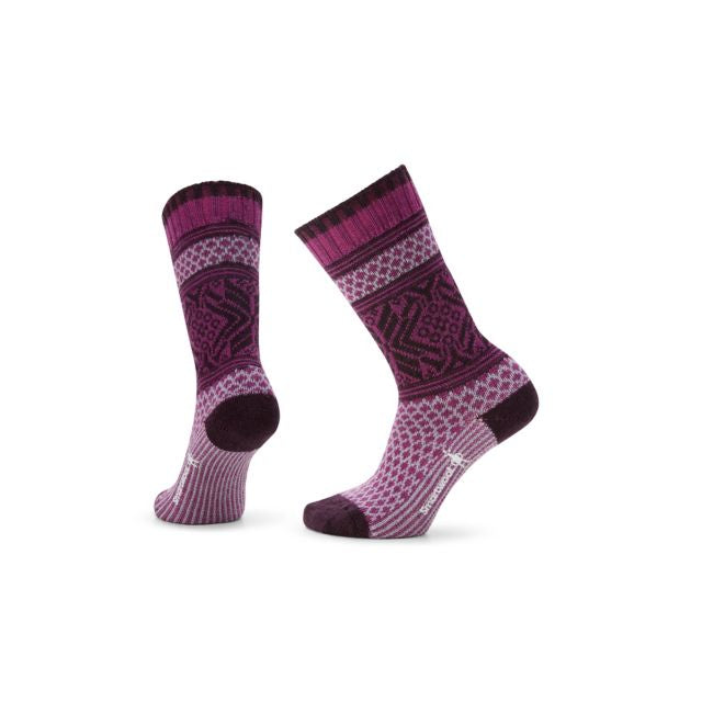 Smartwool Women's Everyday Popcorn Snowflake Pattern Crew Socks A22 eadow Mauve / M