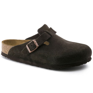 Birkenstock Boston Soft Footbed Suede Leather - Narrow Mocha