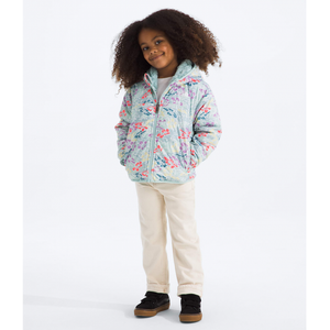 The North Face K G Reversible Shasta Full Zip Hooded Jacket 3XO Muted Pine Folk Floral Tossed Print