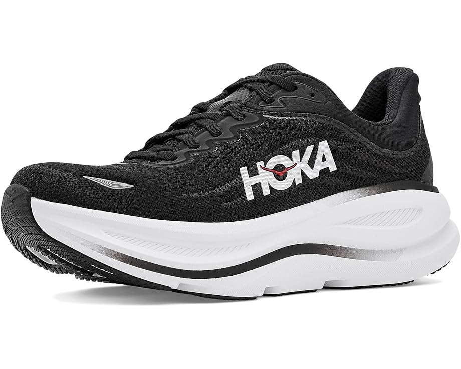 Hoka Mens Bondi 9 BKVR Black/Vermillion
