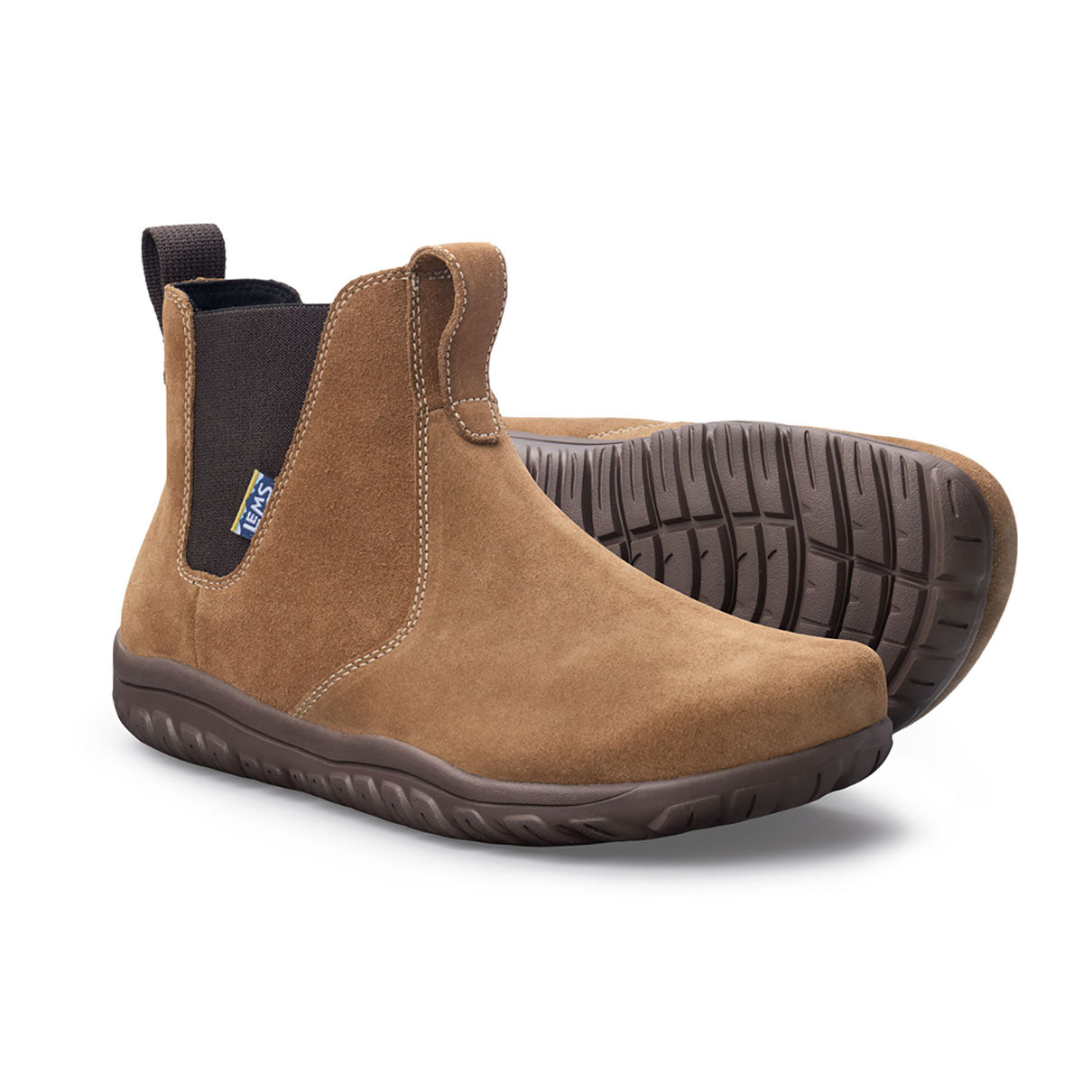 Lems Mens Chelsea Suede Barefoot Boot Cedar
