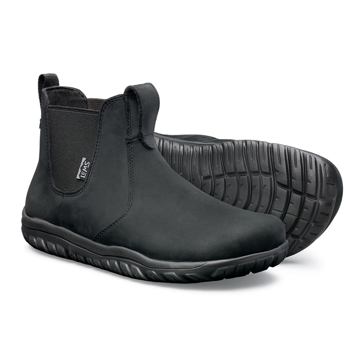 Lems Mens Chelsea Barefoot Boot Waterproof Obsidian