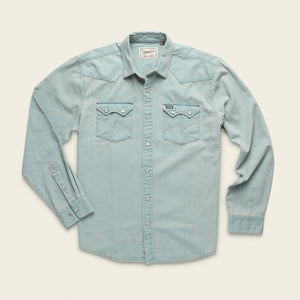 Howler Brothers Men's Dust Up Denim Snapshirt Light Wash