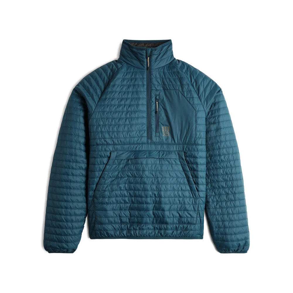 Topo Designs Mens Global Puffer Pullover Pond Blue
