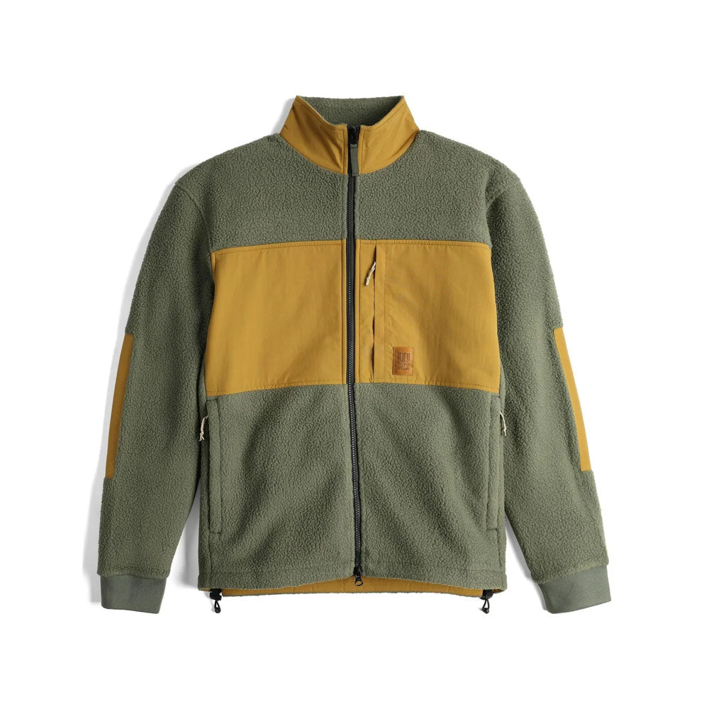 Topo Designs Mens Summit Rise Full Zip Jacket Beetle/Dark Khaki