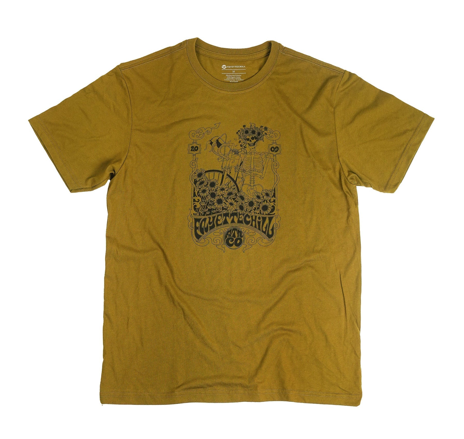 Fayettechill Men's Grateful Skeleton Short Sleeve Curry