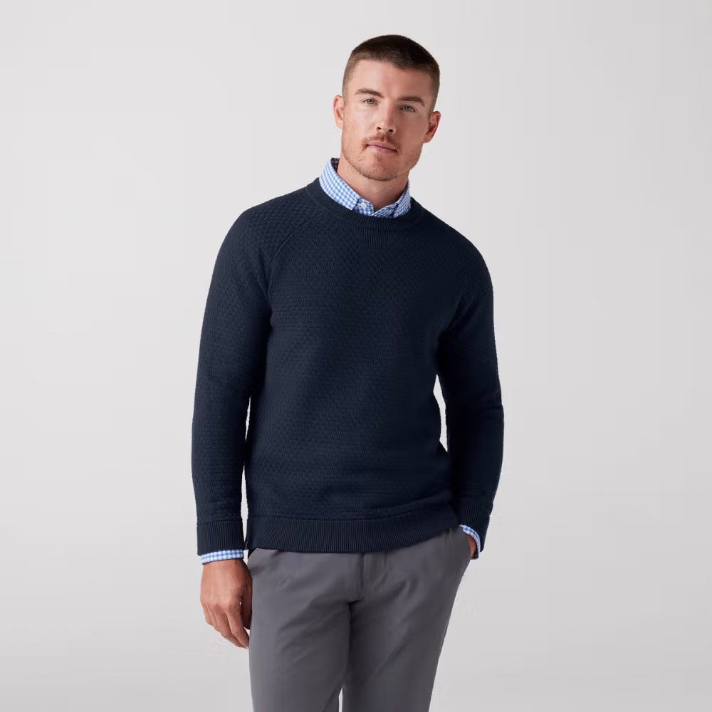 Mizzen+Main Men's Hillcrest Crewneck Navy Solid