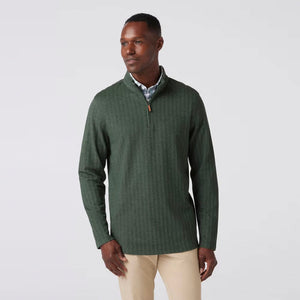 Mizzen+Main Men's KPI Quarter Zip pruce Herringbone / S