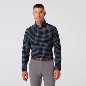 Mizzen+Main Men's Leeward Dress Shirt Navy Stewart Plaid