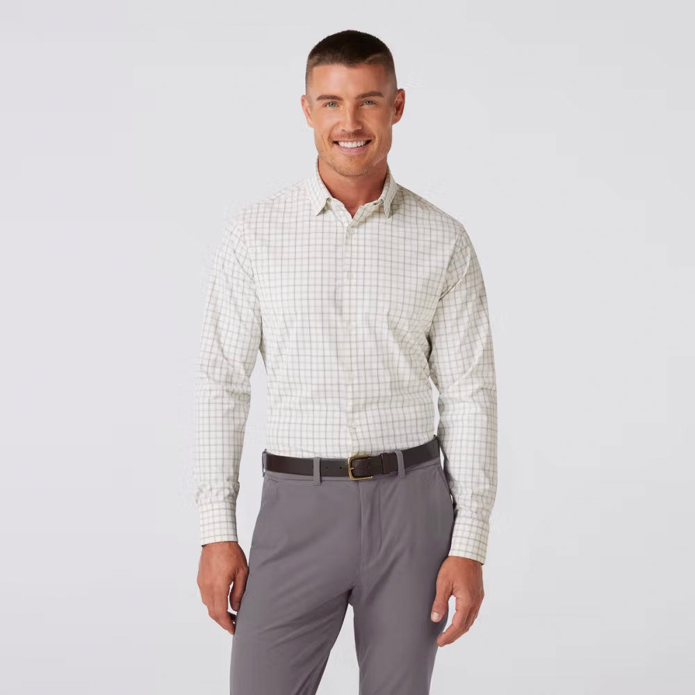 Mizzen+Main Men's Leeward Dress Shirt White Eric Plaid