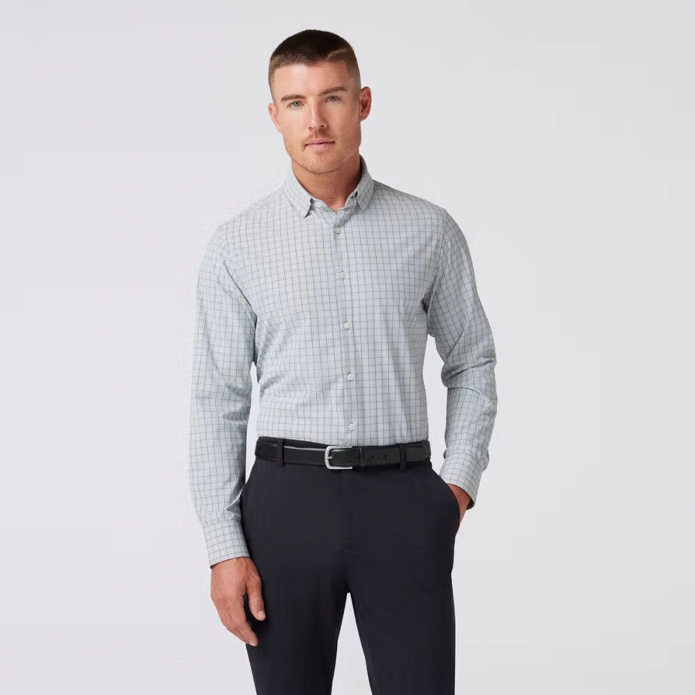 Mizzen+Main Men's Leeward Dress Shirt Aluminum Manor Plaid