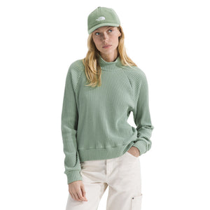 The North Face Womens Long Sleeve Mock Neck Chabot Slate oss / M
