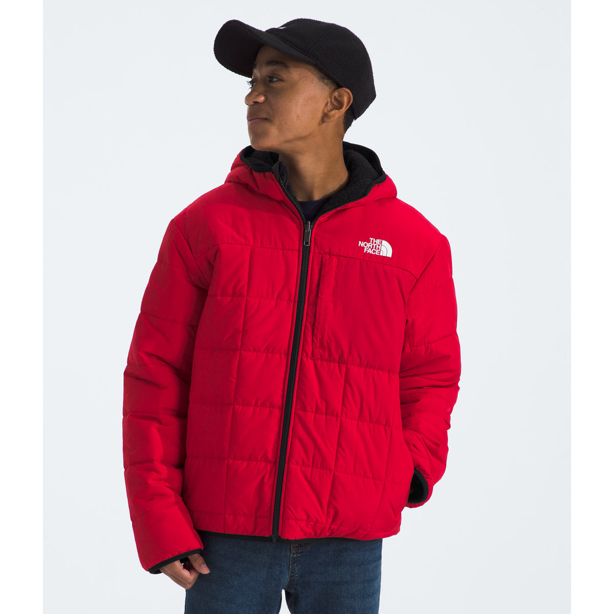 The North Face Boys' Reversible Shasta Full Zip Hooded Jacket TNF Red