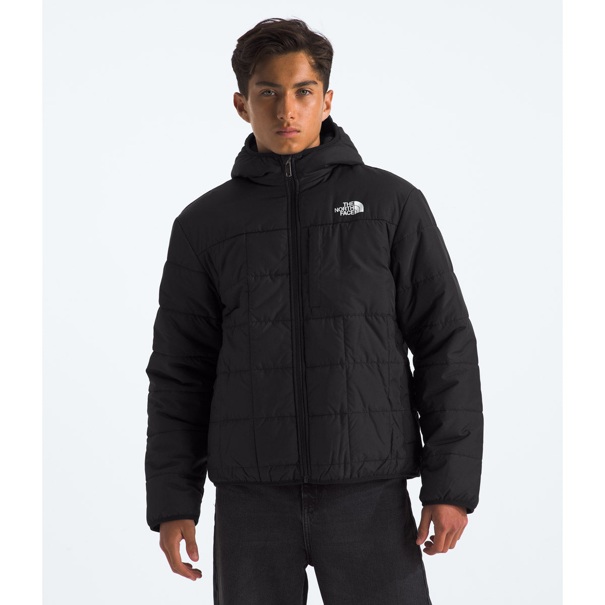 The North Face Boys' Reversible Shasta Full Zip Hooded Jacket TNF Black