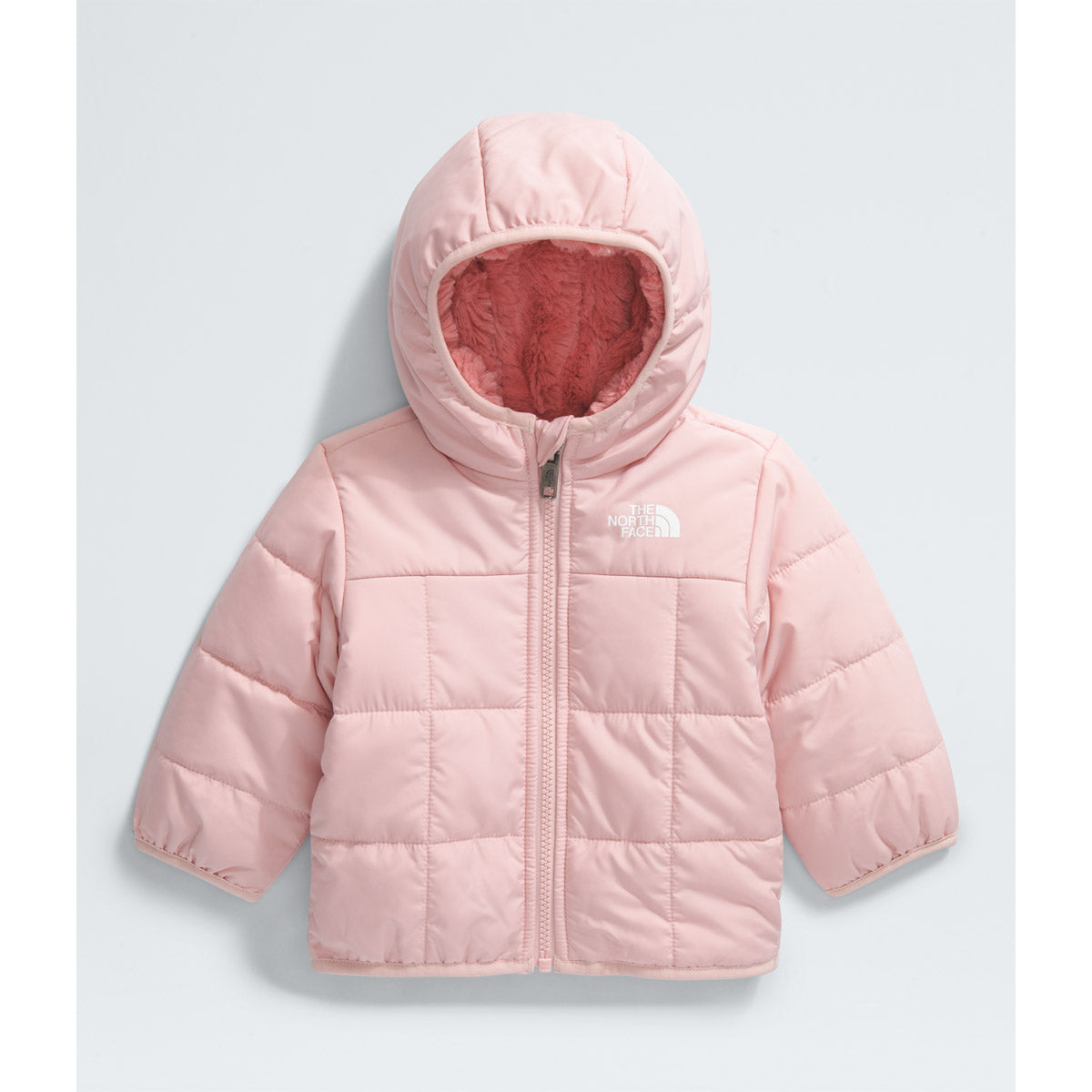 The North Face Baby Reversible Shasta Full Zip Hooded Jacket Pink Moss