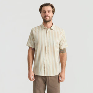 Roark Mens Bless Up Breathable Stretch Shirt Beige