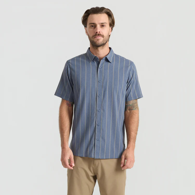 Roark Mens Bless Up Breathable Stretch Shirt Neptune