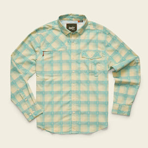 Howler Brothers Mens Matagorda Longsleeve Shirt Sheldon Dobby Plaid : Parchment