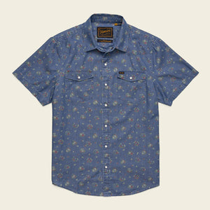 Howler Brothers Mens H Bar B Snapshirt Bouquets: Washed Indigo
