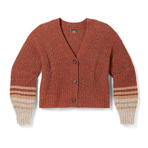 Smartwool Women's Cozy Lodge Cropped Cardigan Sweater Pecan Brown Heather