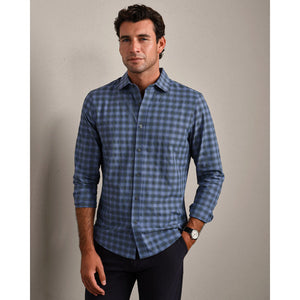 Rhone Mens State of Mind Shirt - Slim Vintage Indigo Plaid