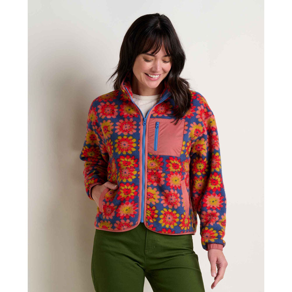 Toad&Co. Womens Campo Fleece Jacket Kyanite Floral Print