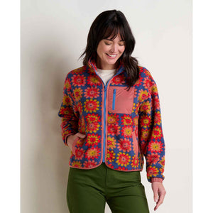 Toad&Co. Womens Campo Fleece Jacket Kyanite Floral Print