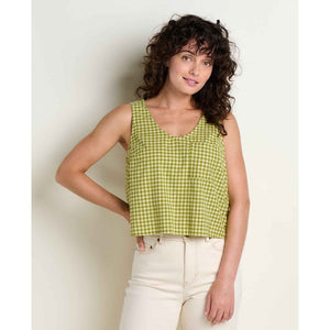 Toad&Co. Womens Taj Hemp Button Back Tank Woodbine Pattern