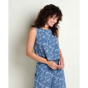 Toad&Co. Womens Sunkissed Button Back Tank Canal Print