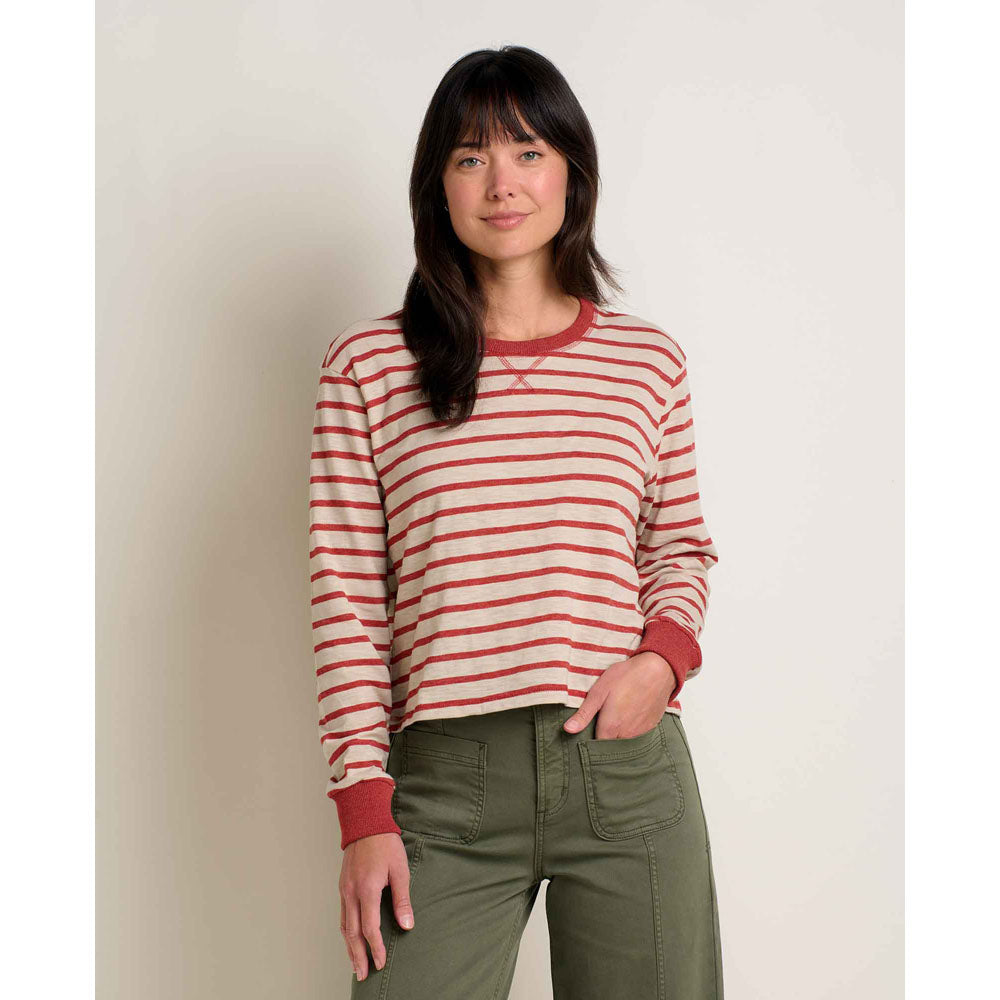 Toad&Co. Womens Boundless Jersey Long Sleeve Tee Campfire Stripe