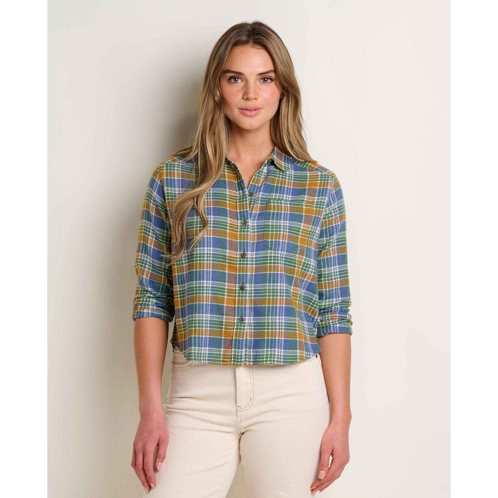 Toad&Co. Womens Re-Form Flannel Boxy Shirt Kyanite Tonal Madras