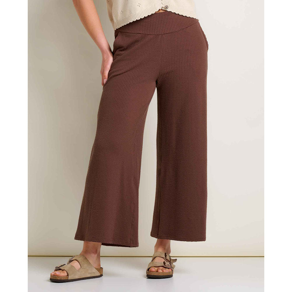 Toad&Co. Womens Chaka Wide Leg Crop Pant Chestnut Texture