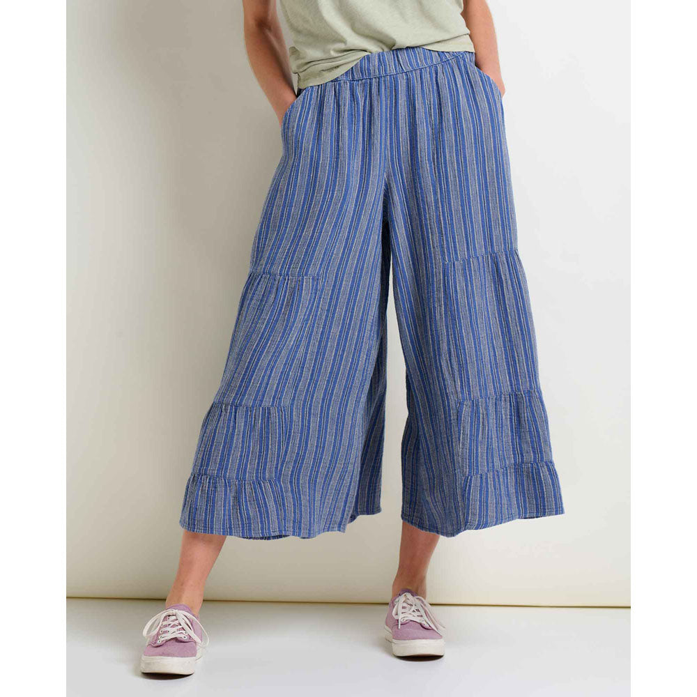 Toad&Co. Womens Tate Double Weave Palazzo Pant Kyanite Stripe