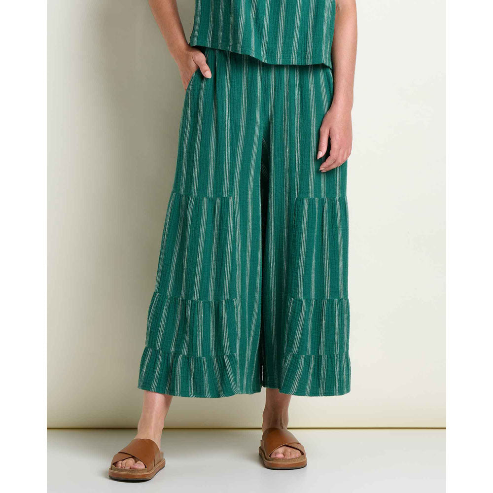 Toad&Co. Womens Tate Double Weave Palazzo Pant Palm Pattern
