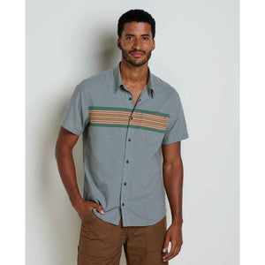 Toad&Co. Mens Airscape Short Sleeve Shirt North Shore Chest Stripe