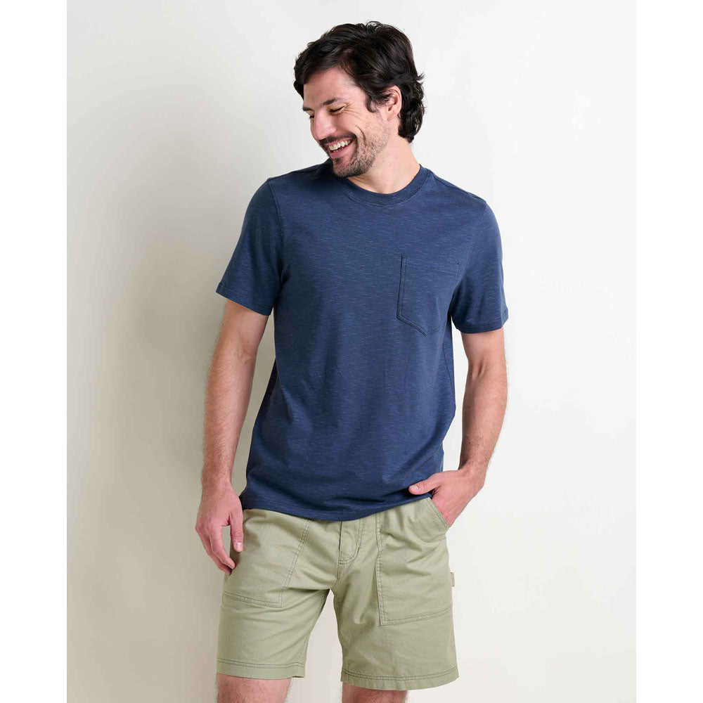 Toad&Co. Mens Tempo Short Sleeve Pocket Crew True Navy