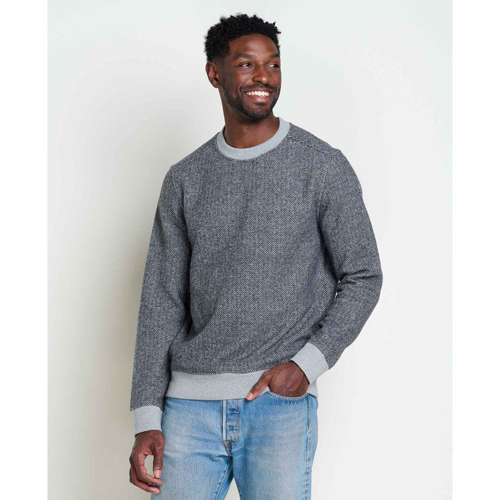 Toad&Co. Mens Kennicott Crew Heather Grey Twill