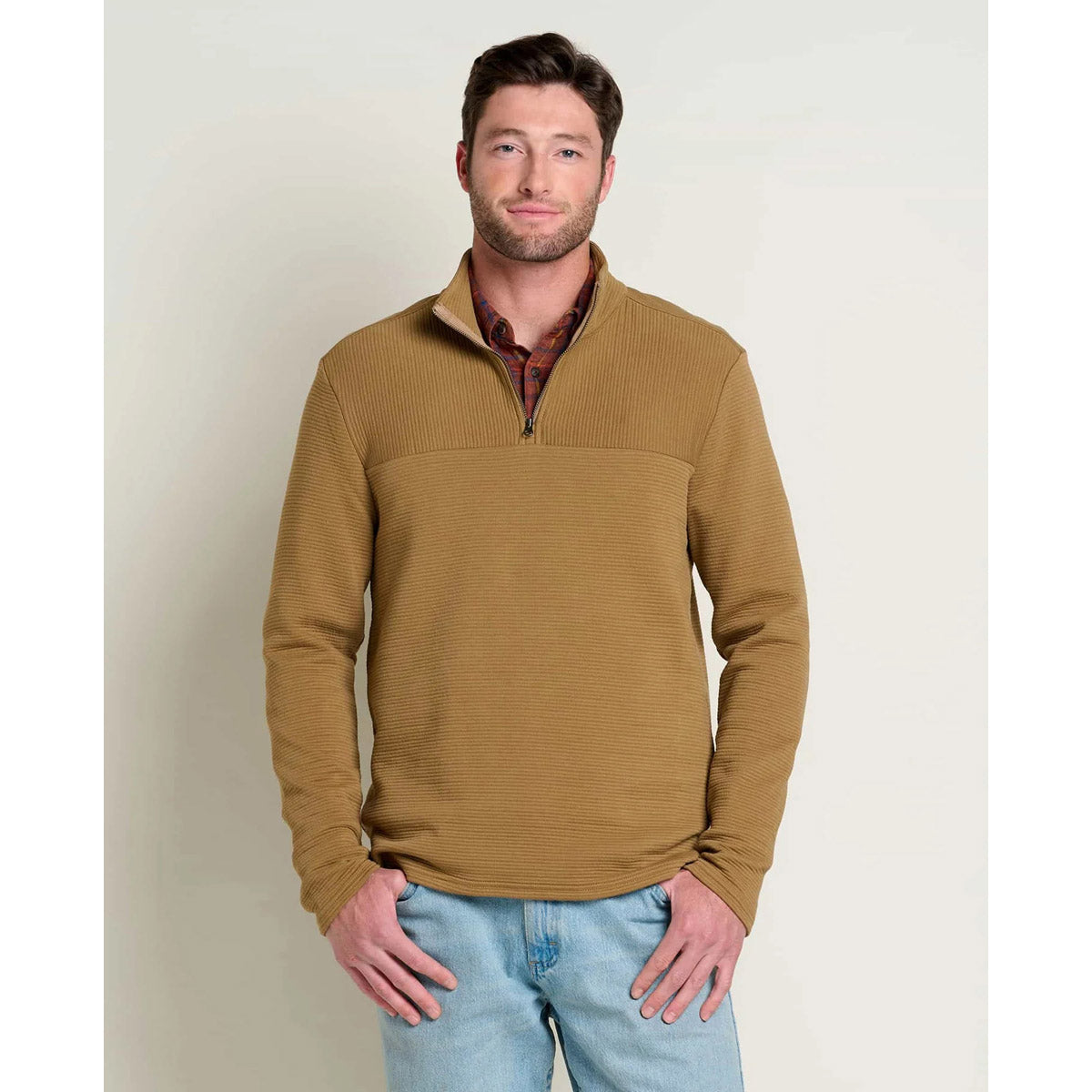 Toad&Co. Men's Moonwalk 1/4 Zip Pullover Honey Brown