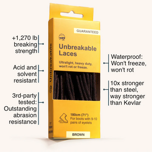 Adventure Andy Unbreakable Boot Laces Brown