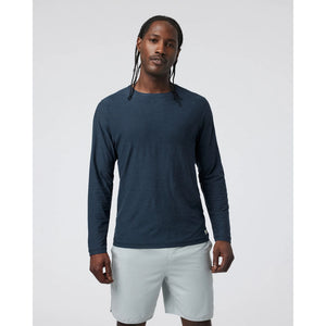 Vuori Mens L/s Strato Tech Tee Navy Heather