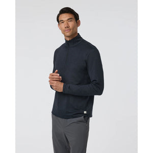Vuori M Ponto 1/2 Zip Mock Neck Ink Heather