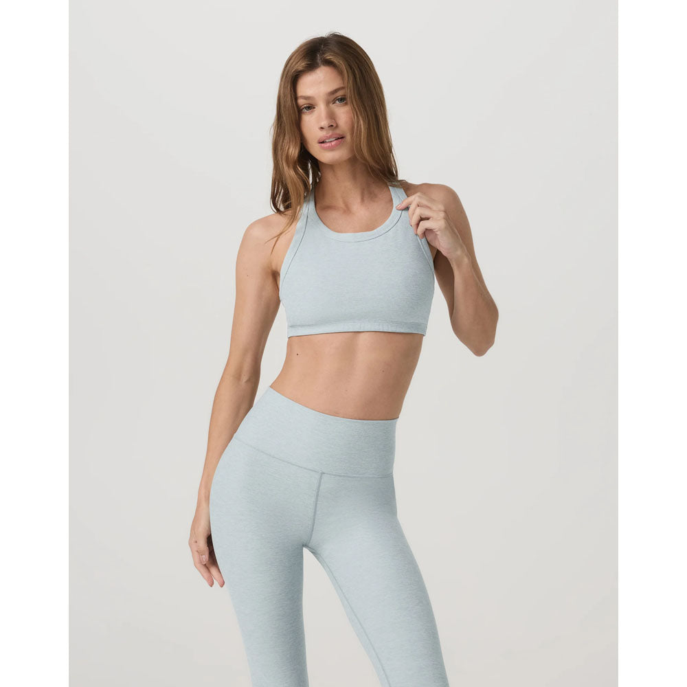 Vuori Womens Elevation Racer Bra Blue Haze Heather