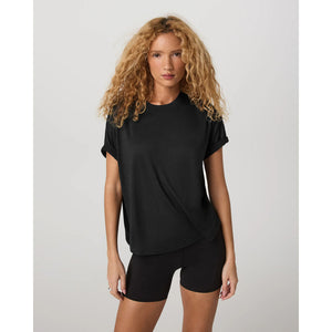 Vuori Womens Energy Tee Long Black Heather