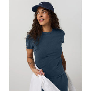 Vuori Womens Short Sleeve Feather Classic Tee - Garment Dye Ocean Blue