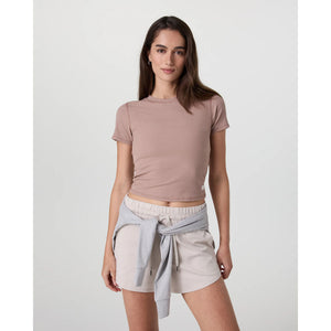 Vuori Womens Mudra Fitted Tee Rose Clay