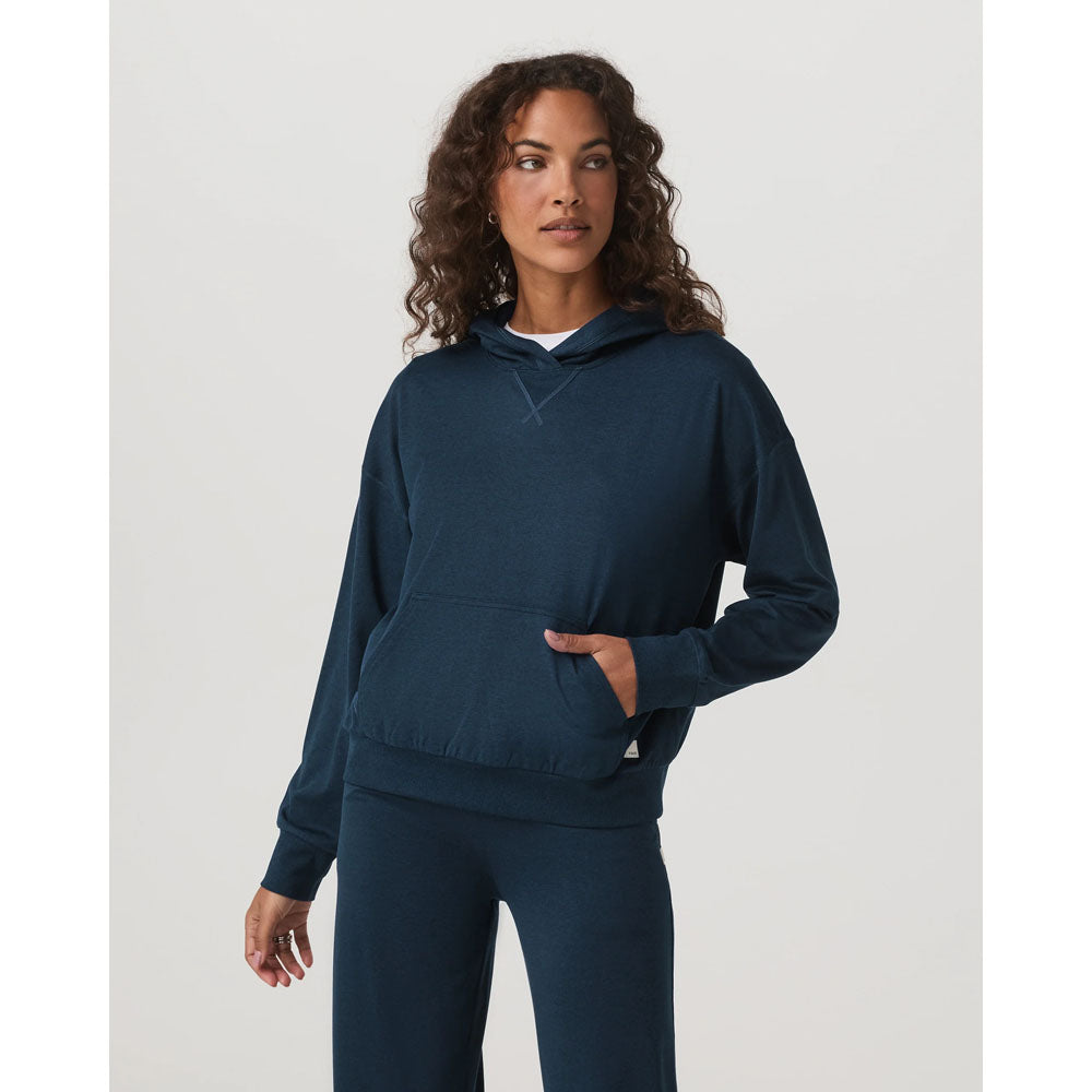 Vuori Womens Halo Modern Pullover Hoodie Blue Coast Heather