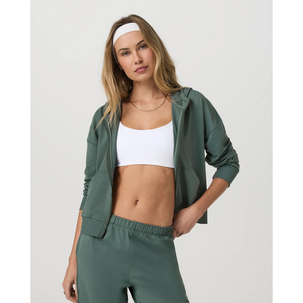 Vuori Womens Halo Modern Full Zip Hoodie Agate Green