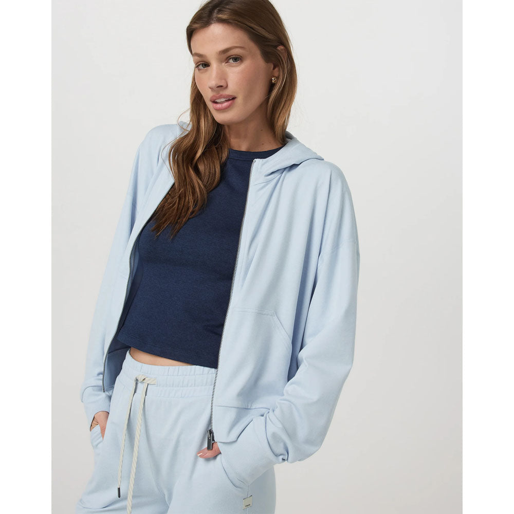 Vuori Womens Halo Modern Full Zip Hoodie oft Sky Heather / S