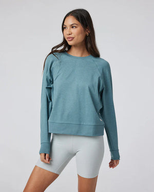 Vuori W LS Halo Crew HIR Iron Heather